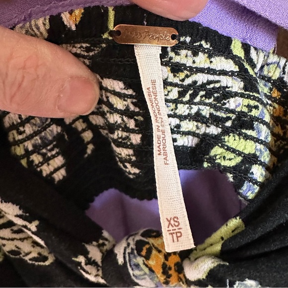 Free People Baby It's You Floral Mini Dress in Purple Combo size XSmall Cut-out - Picture 4 of 13